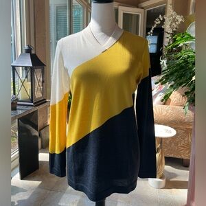 Akris Punto color block sweater, size M.